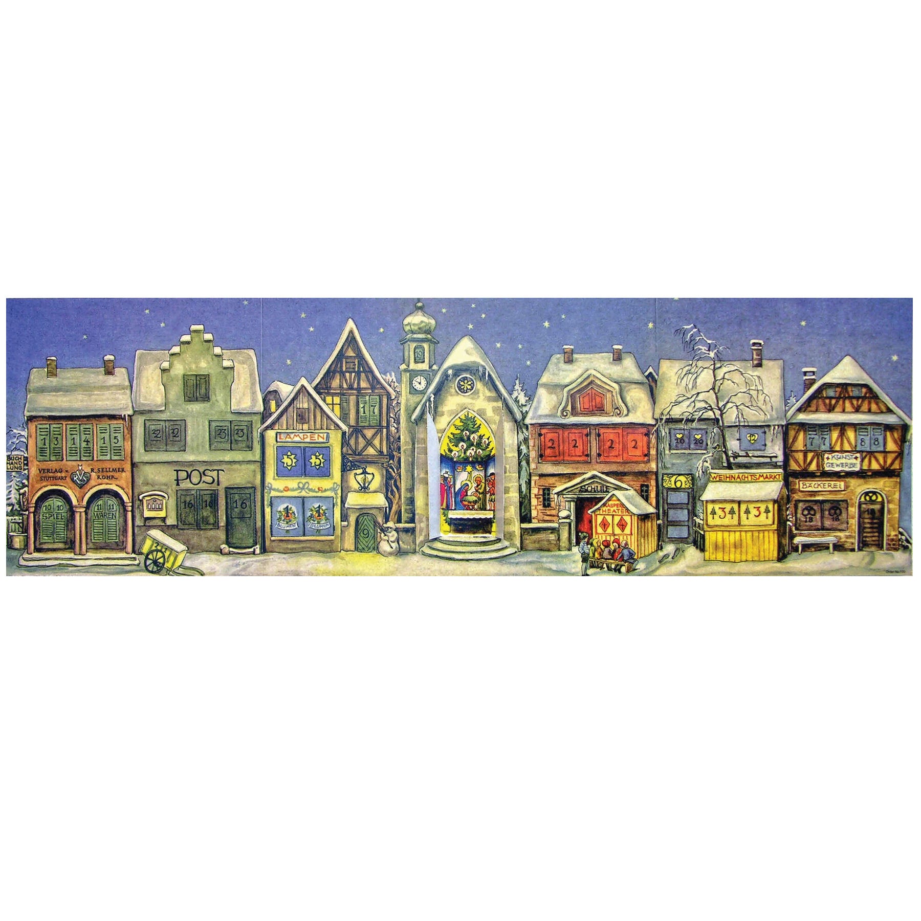 Adventskalender Nachdruck von 1946 Die kleine Stadt
