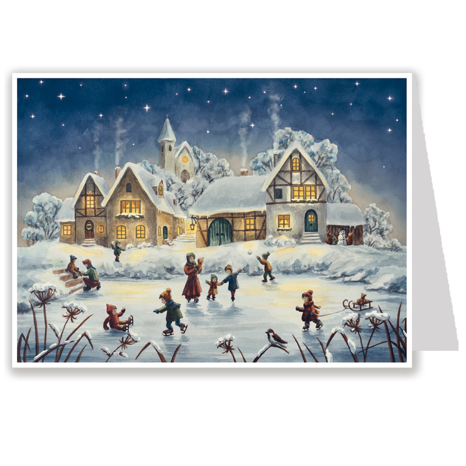 Postkarten-Adventskalender "Eislauffreuden"