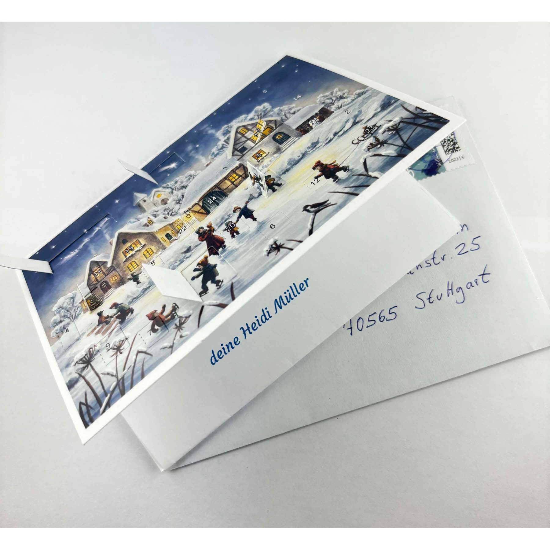 Postkarten-Adventskalender "Eislauffreuden" - NEU