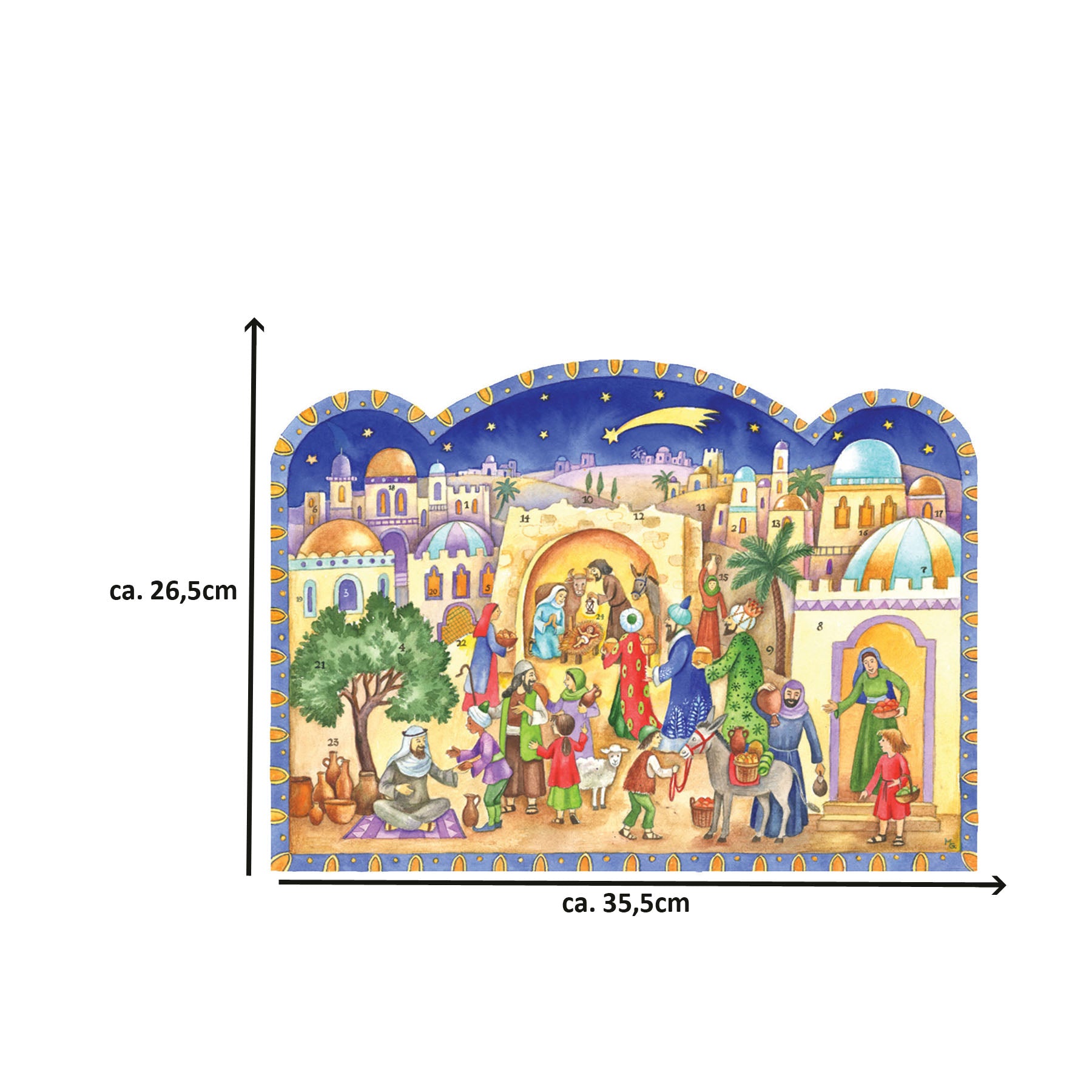 Adventskalender "Kommt und seht das Kind" - Größenagabe