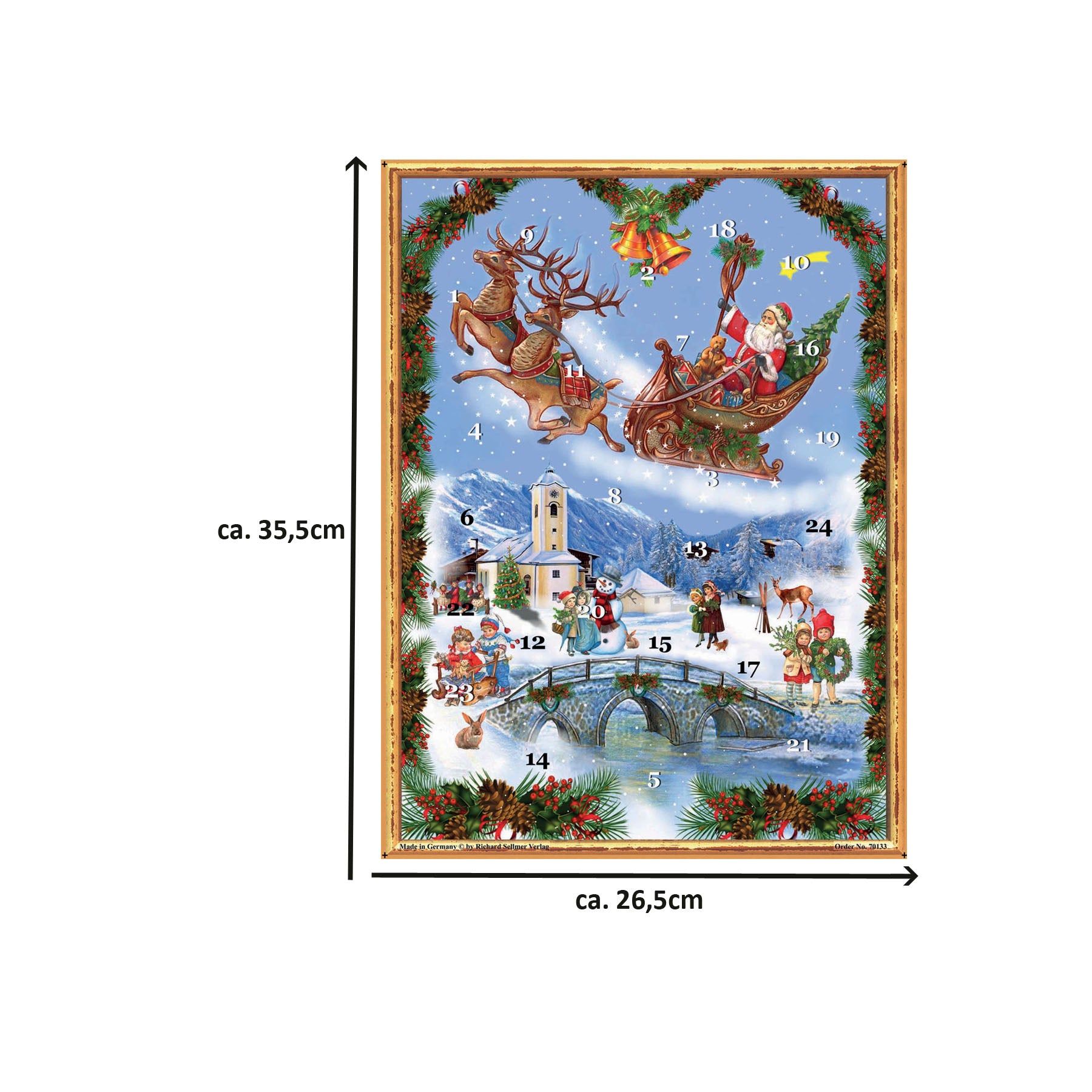 Calendario dell'Avvento "Babbo Natale sulla slitta"