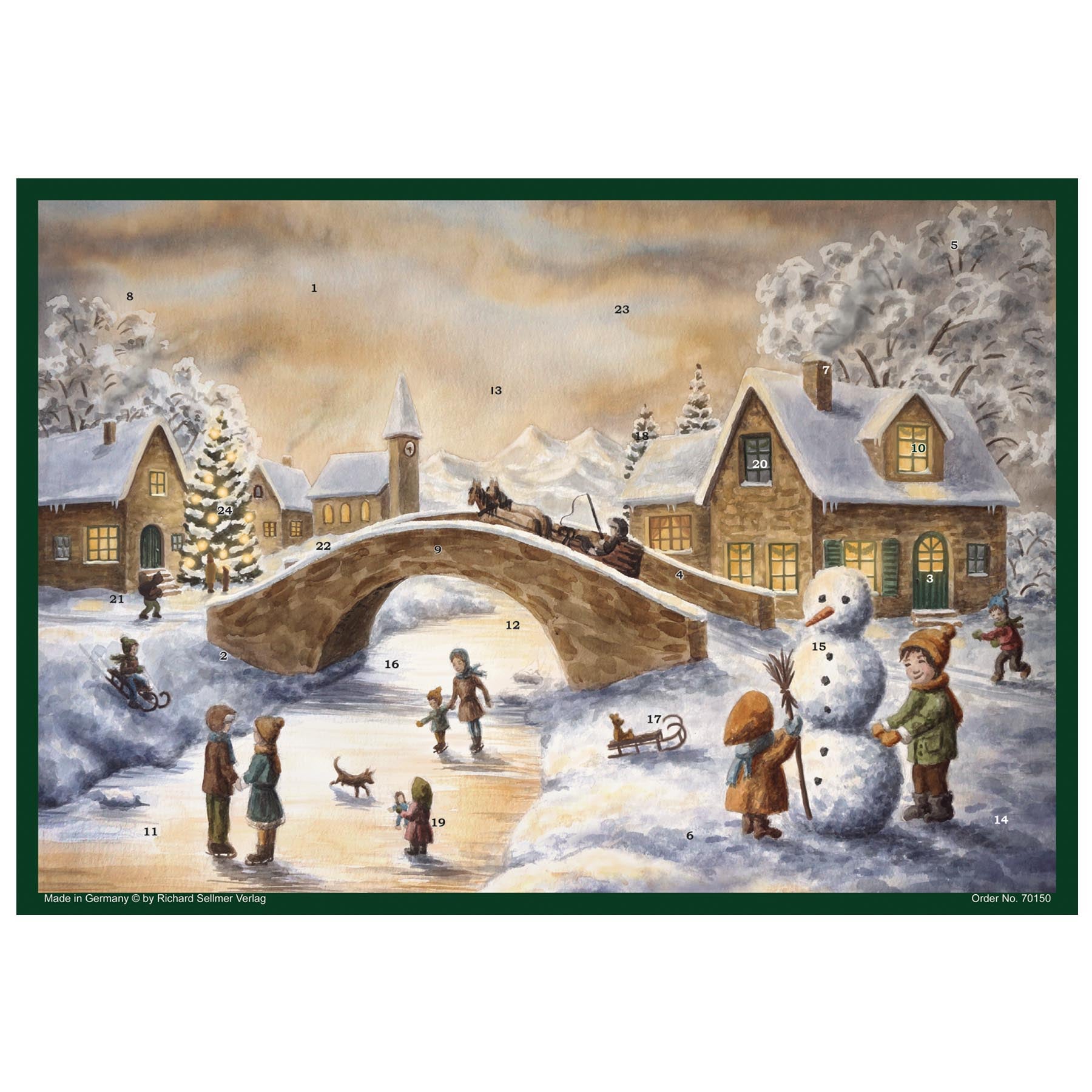 Großformatiger Adventskalender An der Brücke