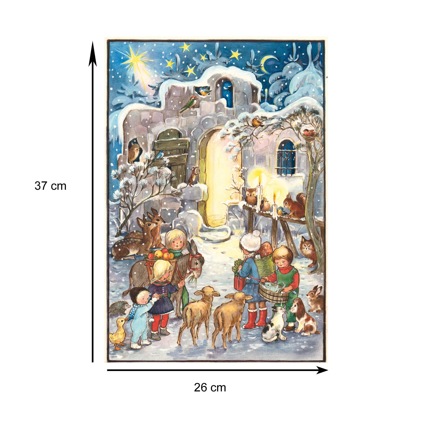 Grössenangaben zum Adventskalender "Kommet herbei"