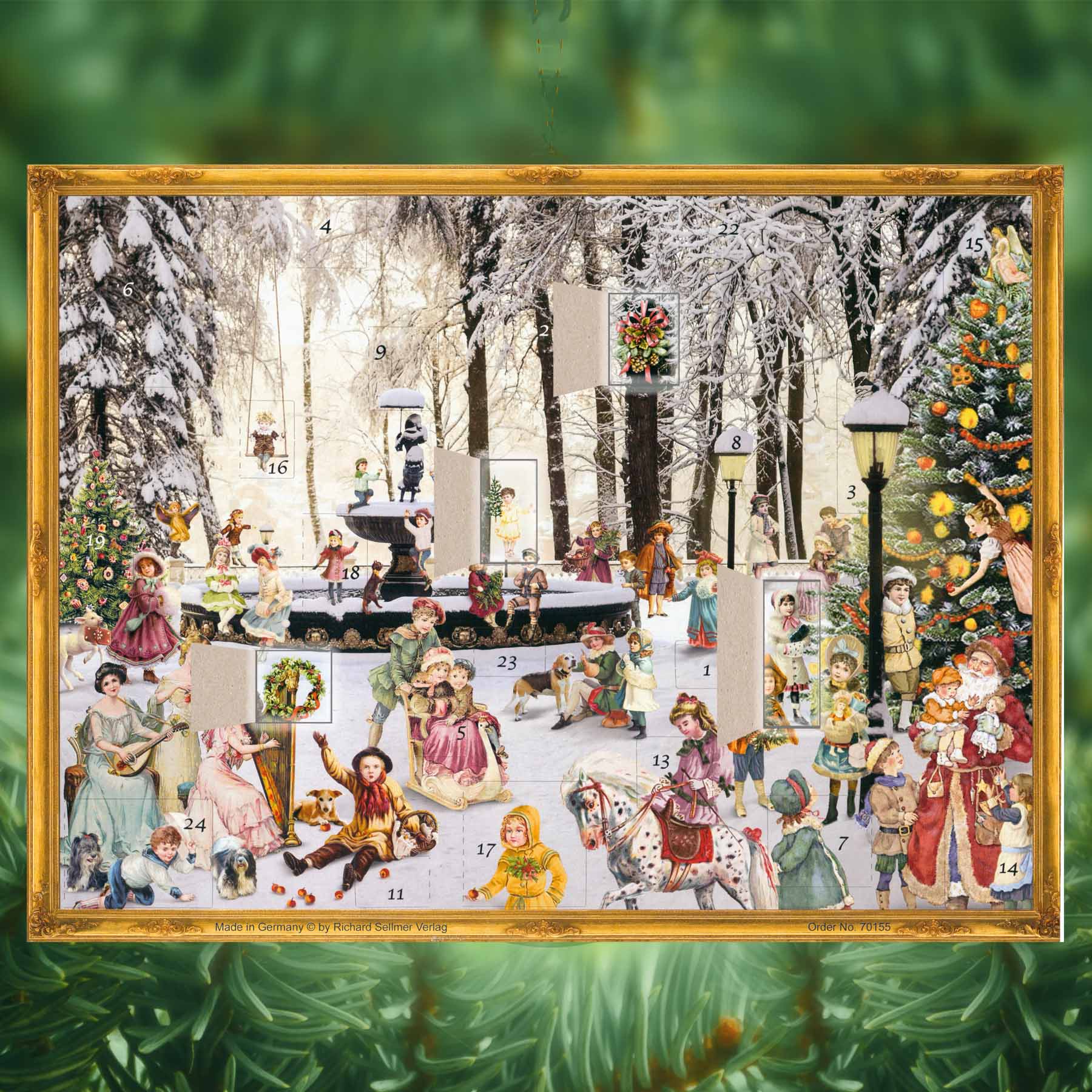 Viktorianischer Adventskalender „Verschneiter Brunnen“