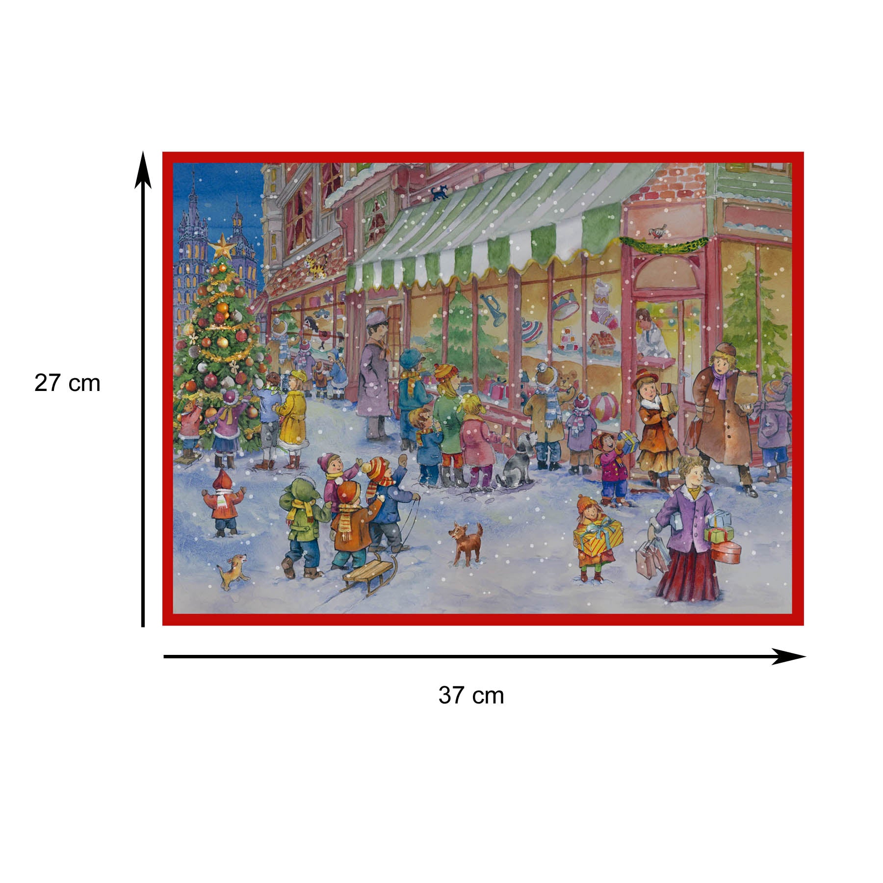 Grössenangaben zum Adventskalender "Am Spielzeugladen"