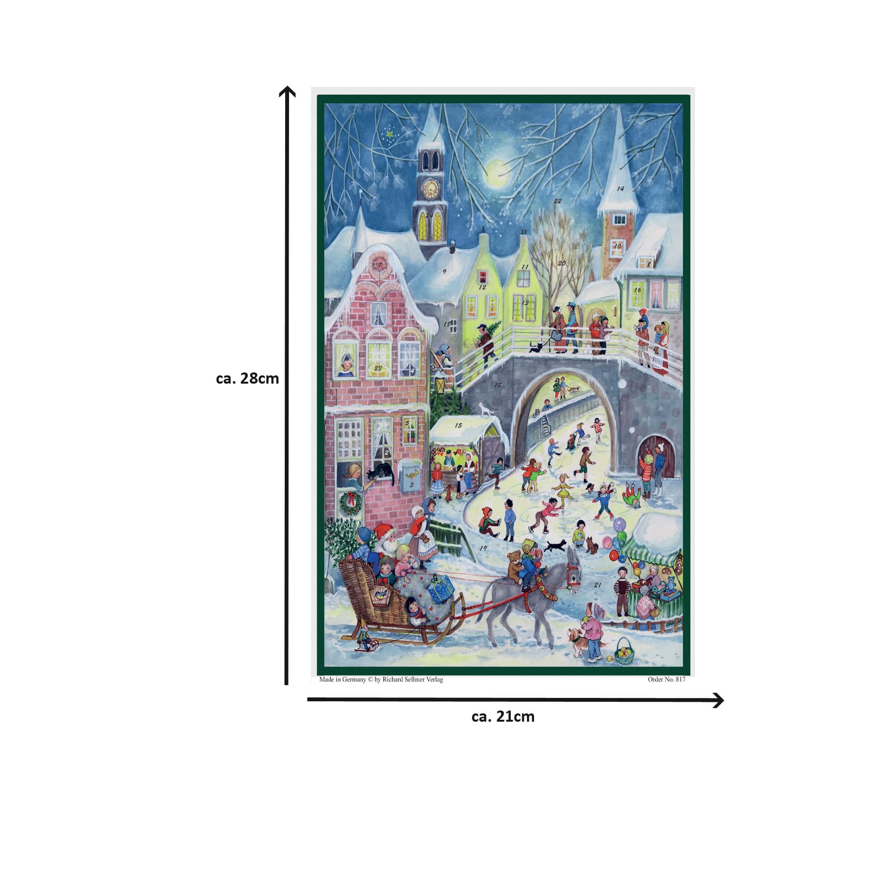 Größenangabe des Adventskalenders