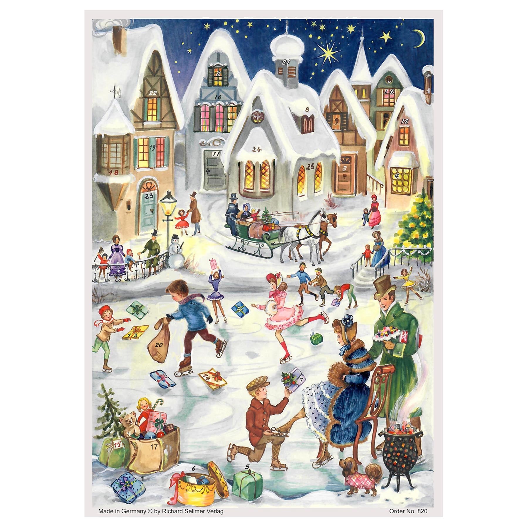 Adventskalender A4 "Eislauffreuden vergangener Zeiten" - NEU