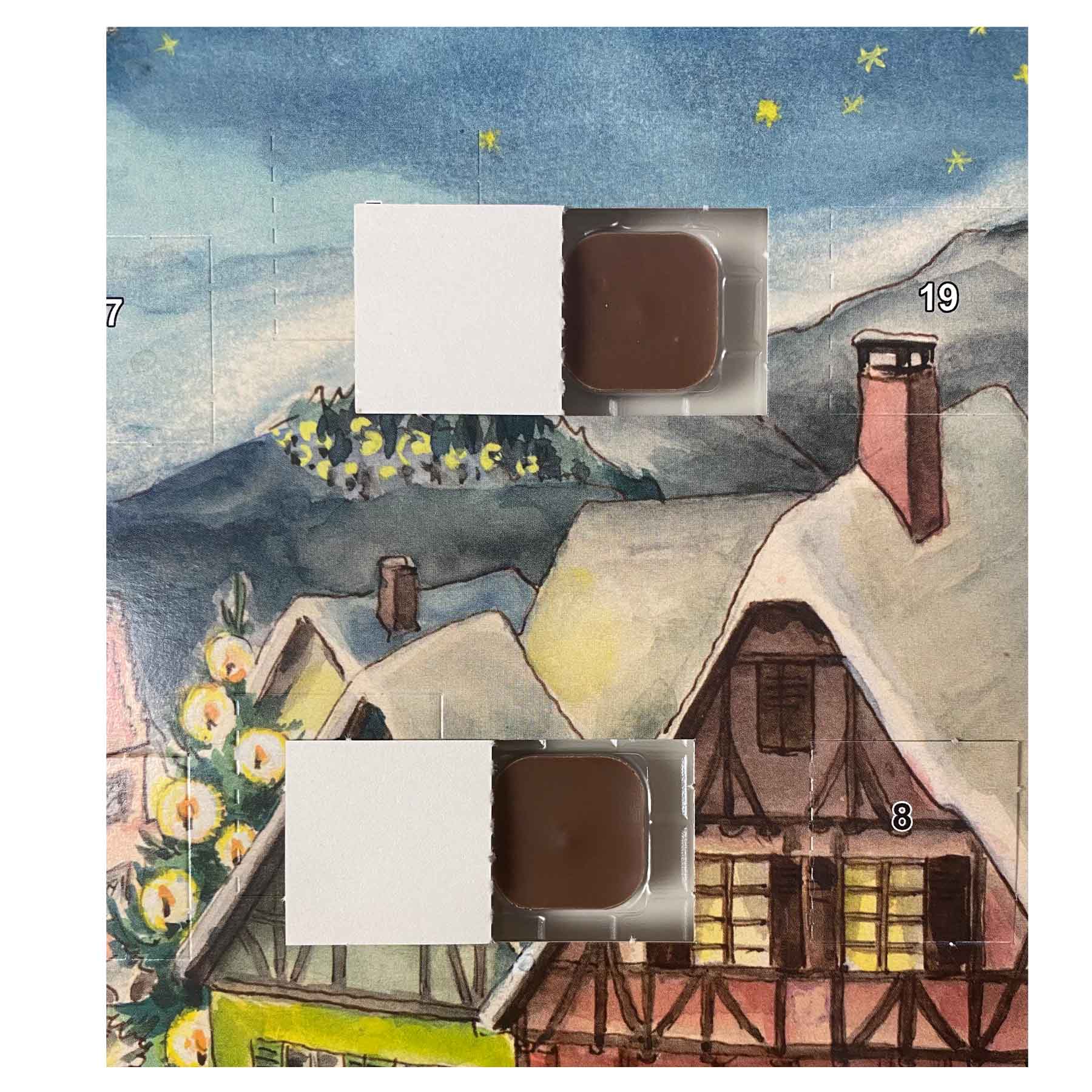 Schoko-Adventskalender "Verschneites Dorf"