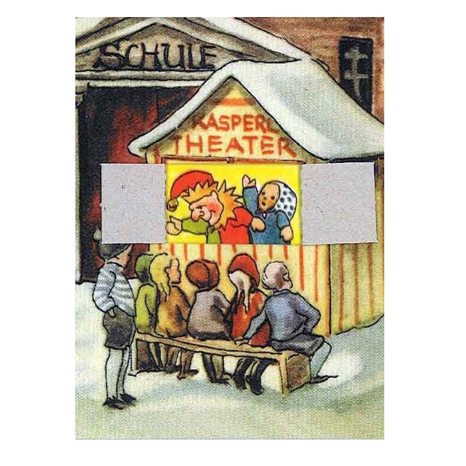 Paper Advent calendar "The little town" from 1946