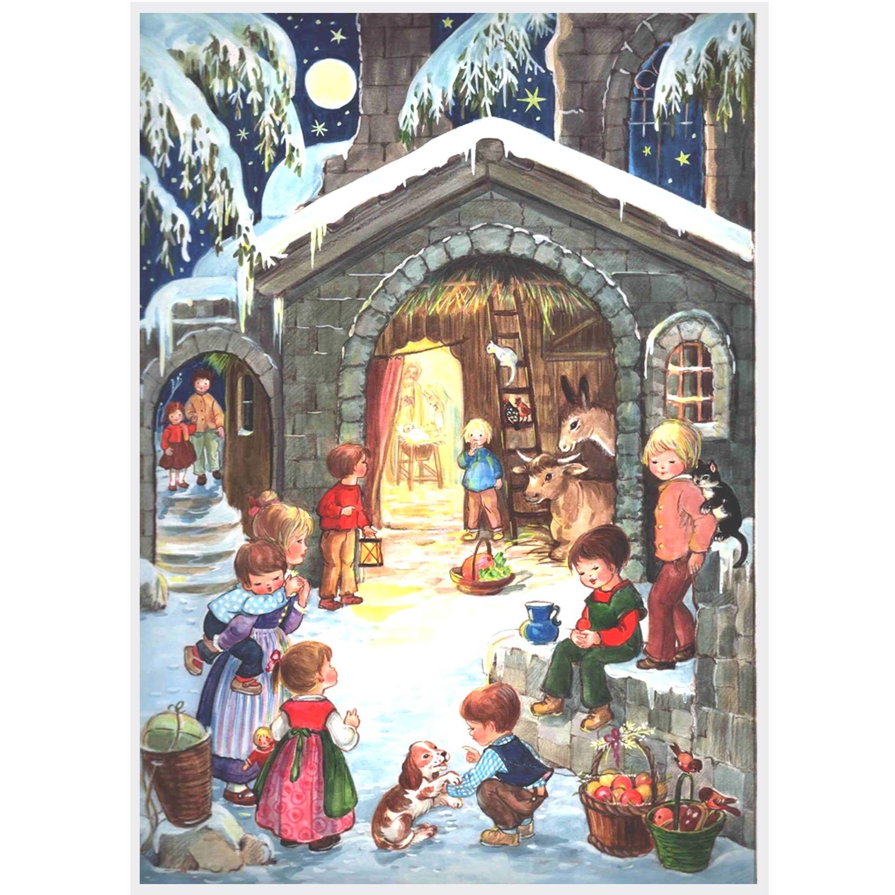 Adventskalender A4 "Am Stall" - Sellmer Adventskalender