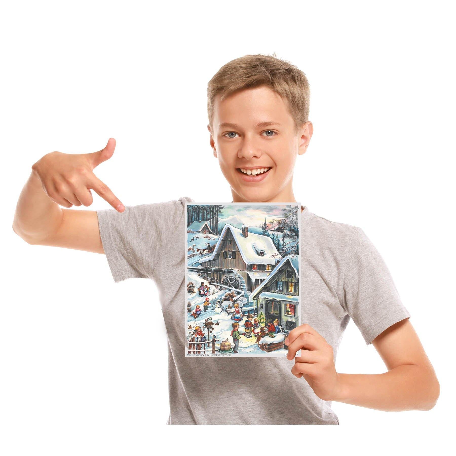 Adventskalender A4 "An der Mühle" - Sellmer Adventskalender