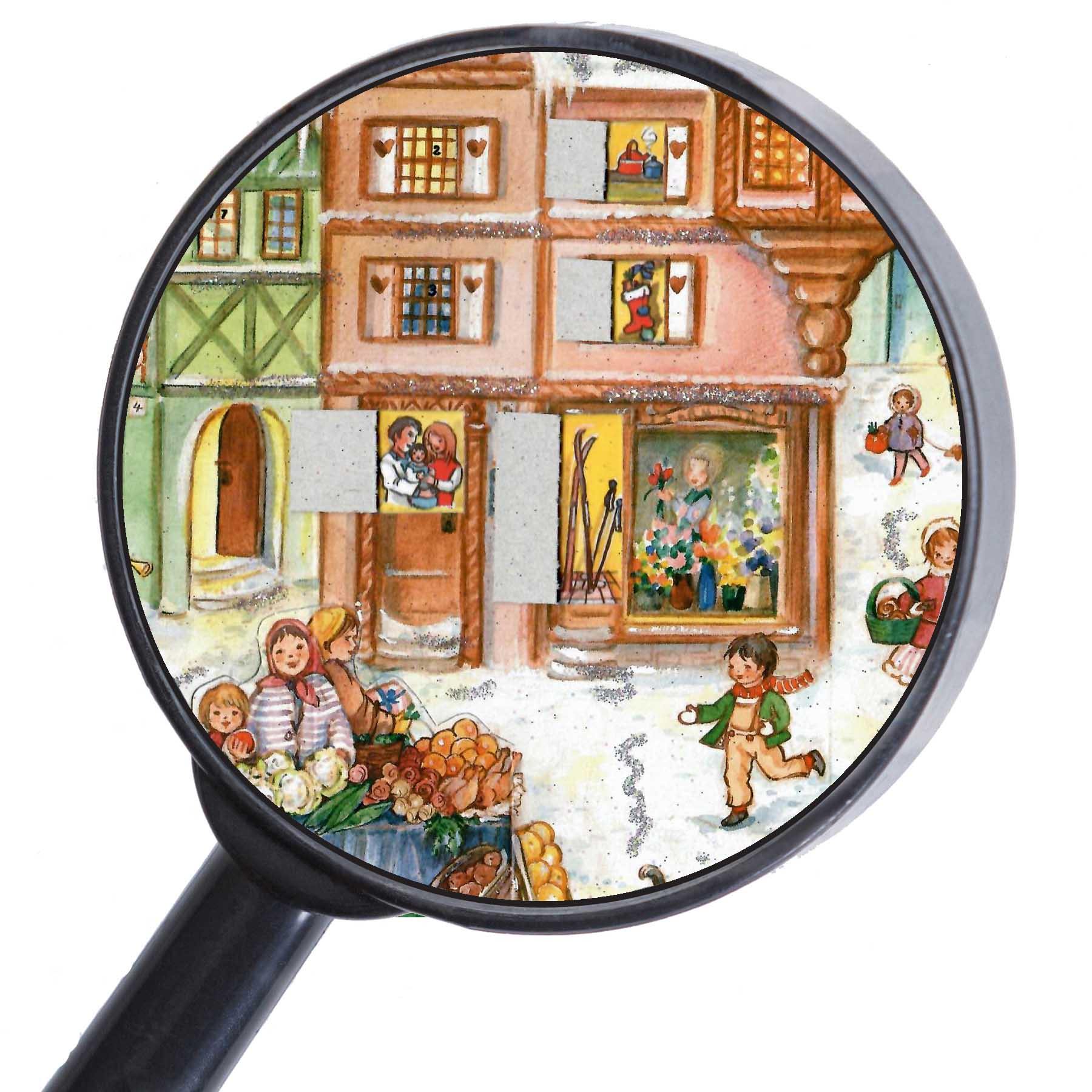 Adventskalender "Marktplatz" - Sellmer Adventskalender Lupenansicht