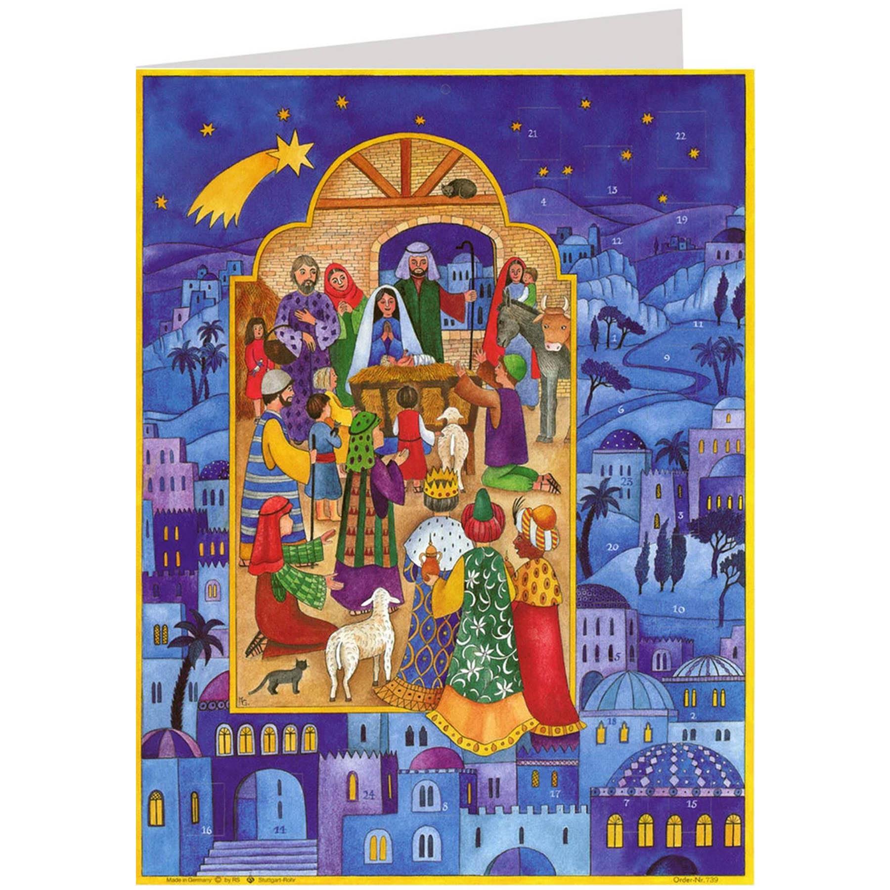 Adventskalender Postkarte A5 "Weihnachten in Betlehem" - Sellmer Adventskalender