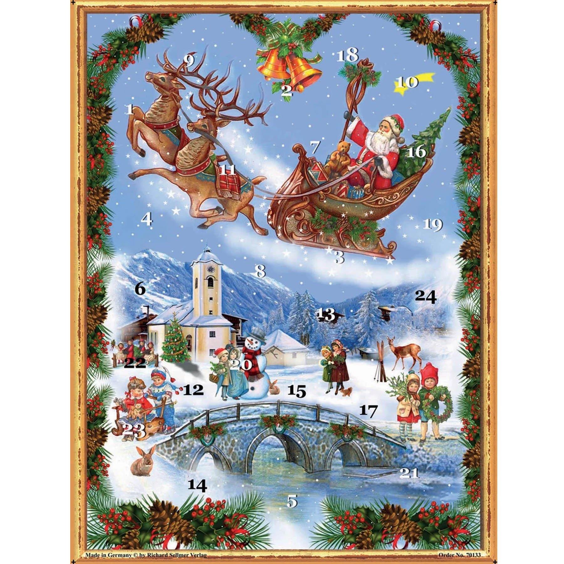 Adventskalender "Weihnachtsmann im Schlitten" - Sellmer Adventskalender
