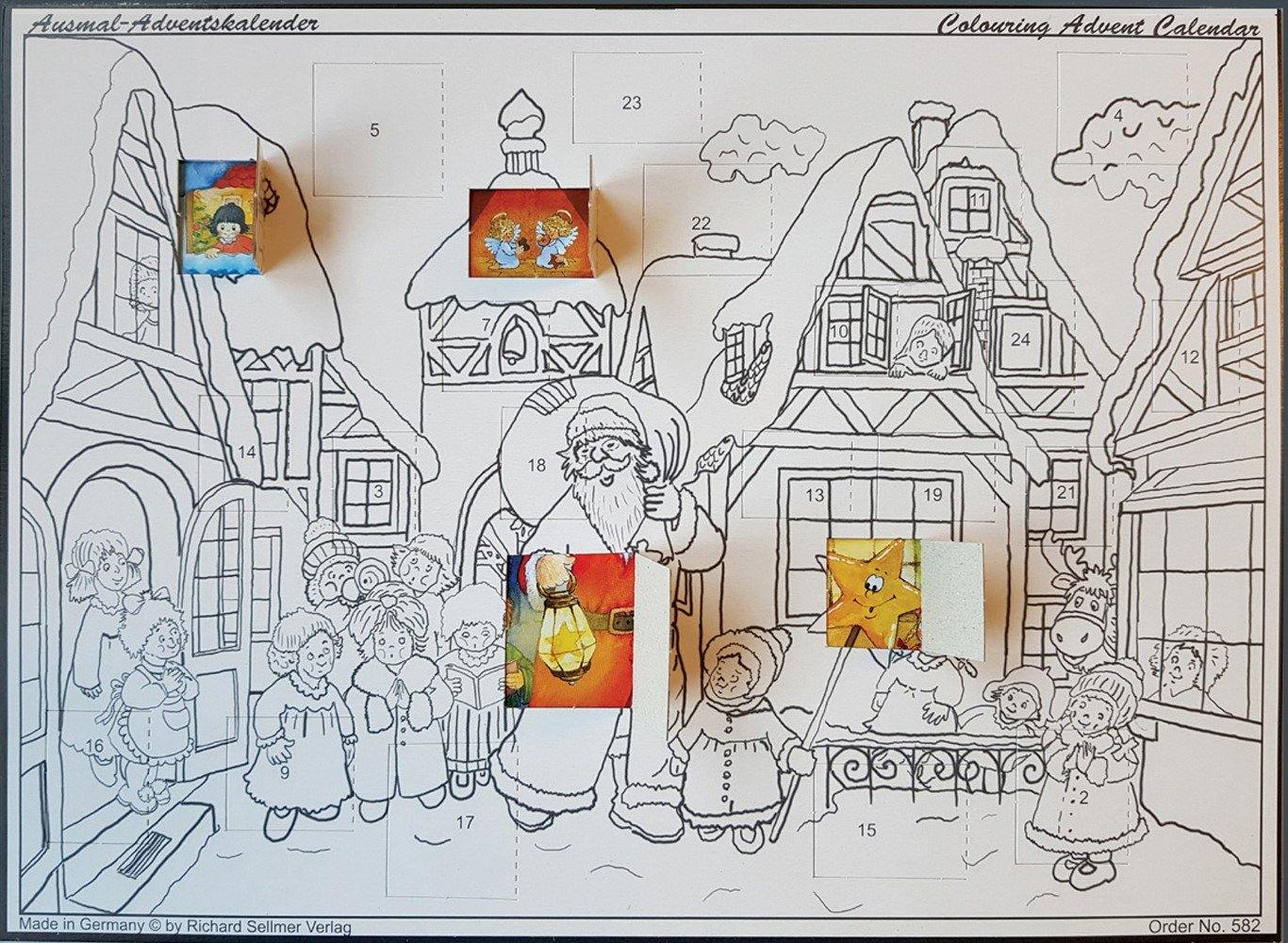 Ausmal-Adventskalender "Der Weihnachtsmann kommt in die Stadt" - Sellmer Adventskalender