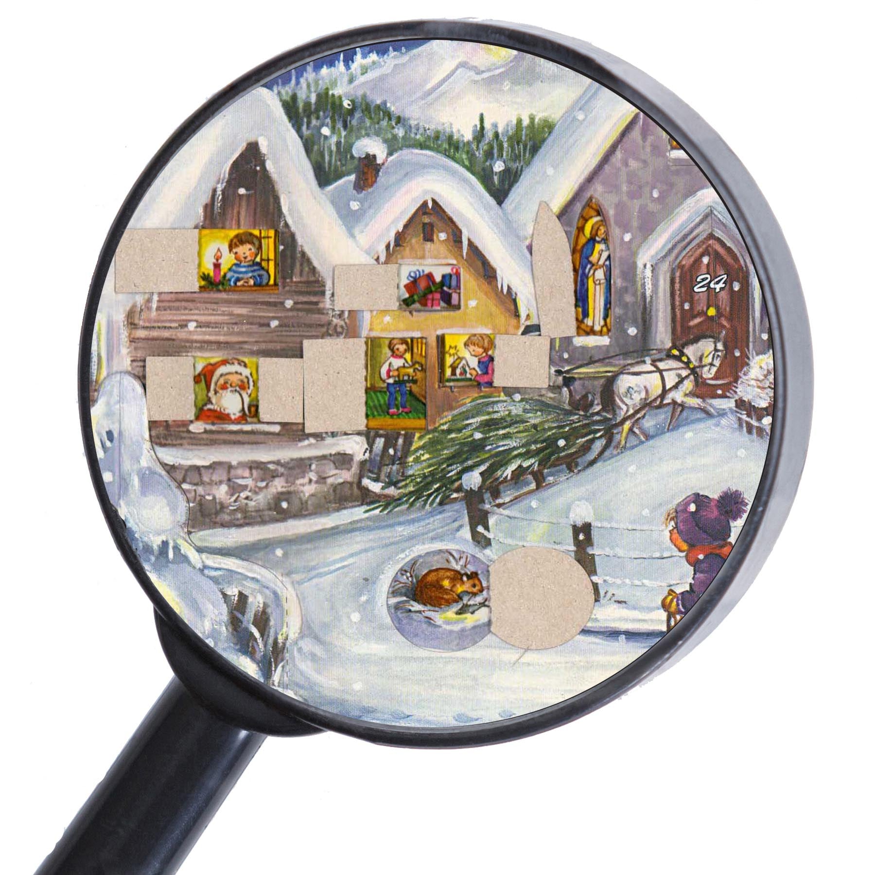Adventskalender Panorama "Es schneit!" - Lupe miniaturansicht