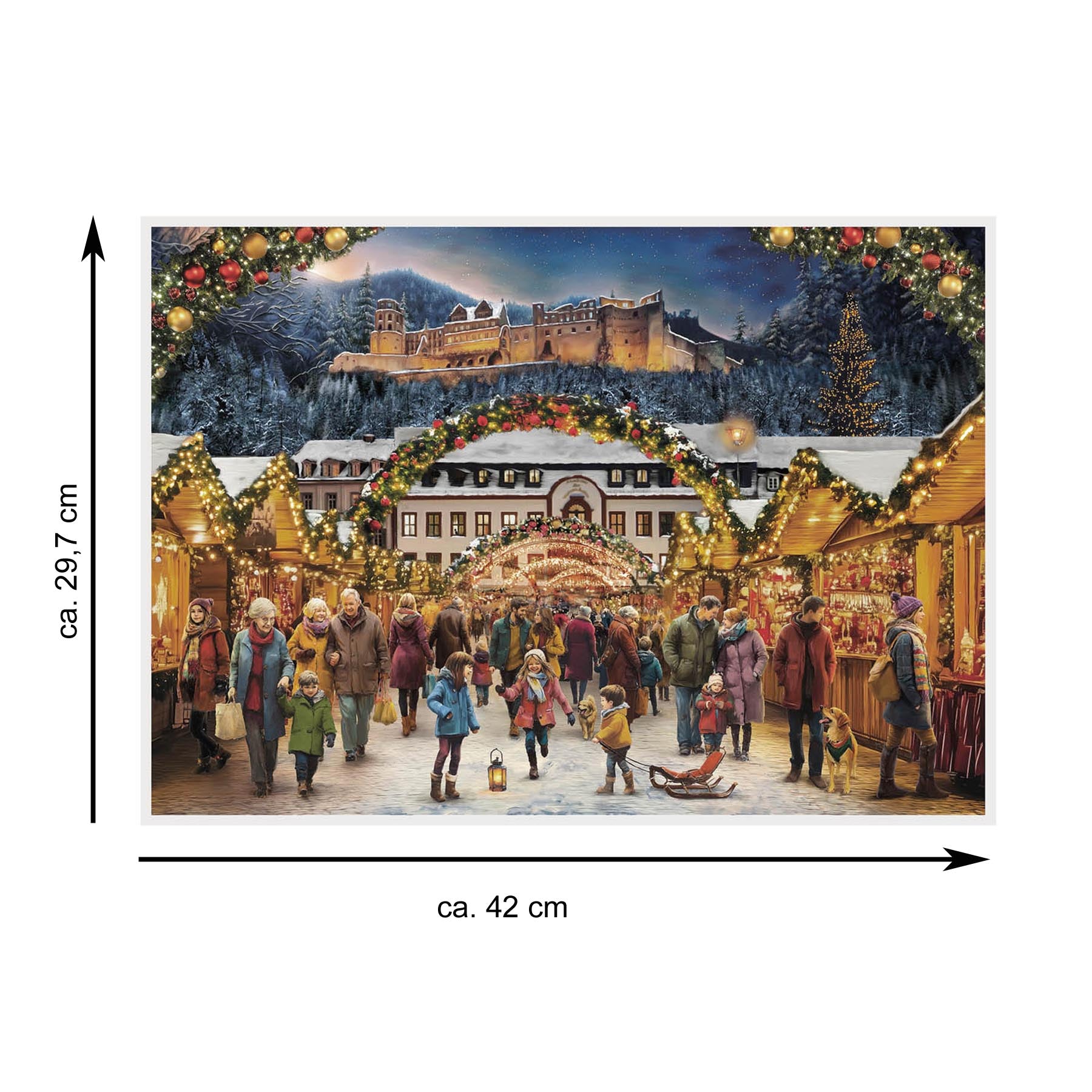 Adventskalender Heidelberg mit Maßangabe