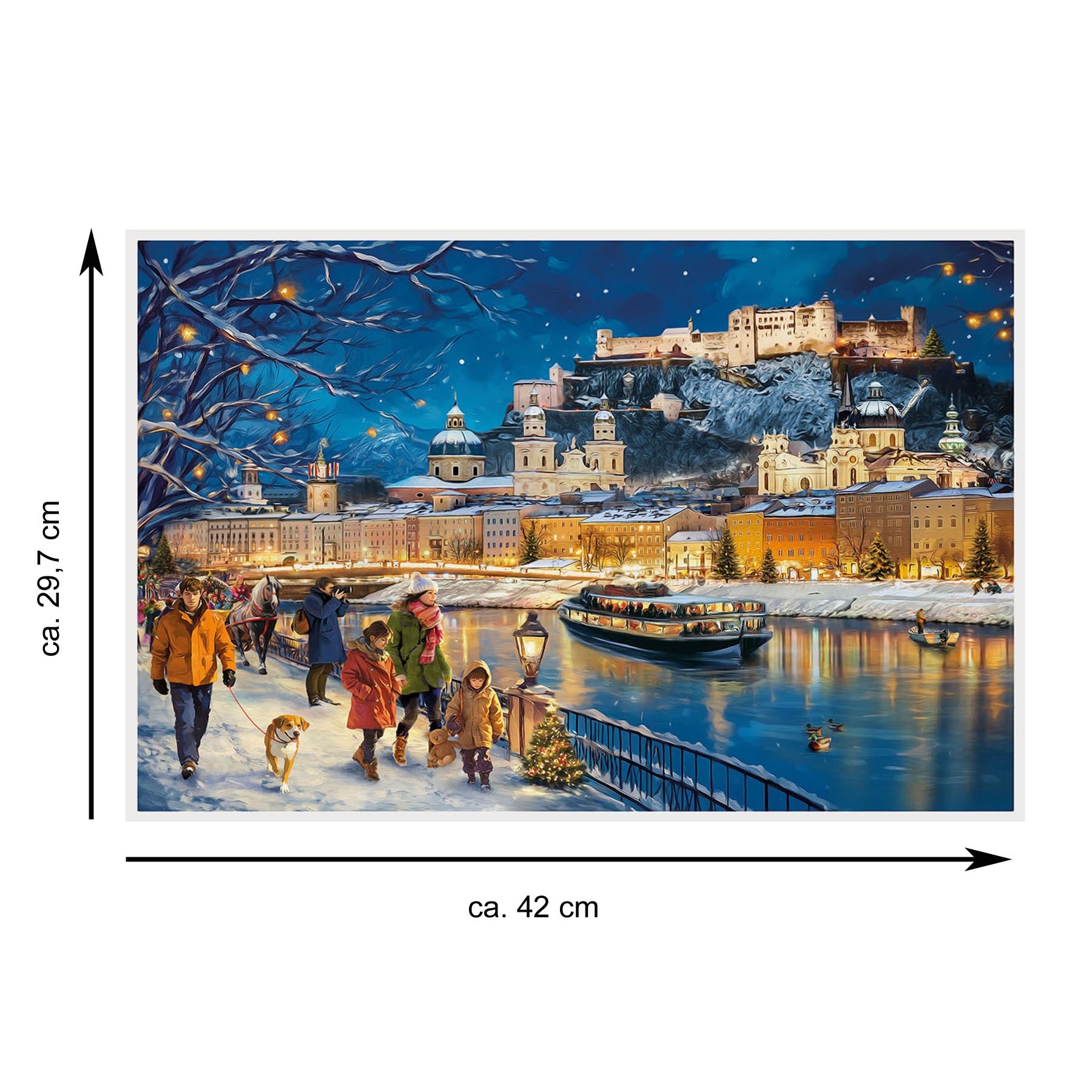 Adventskalender Salzburg mit Maßangabe