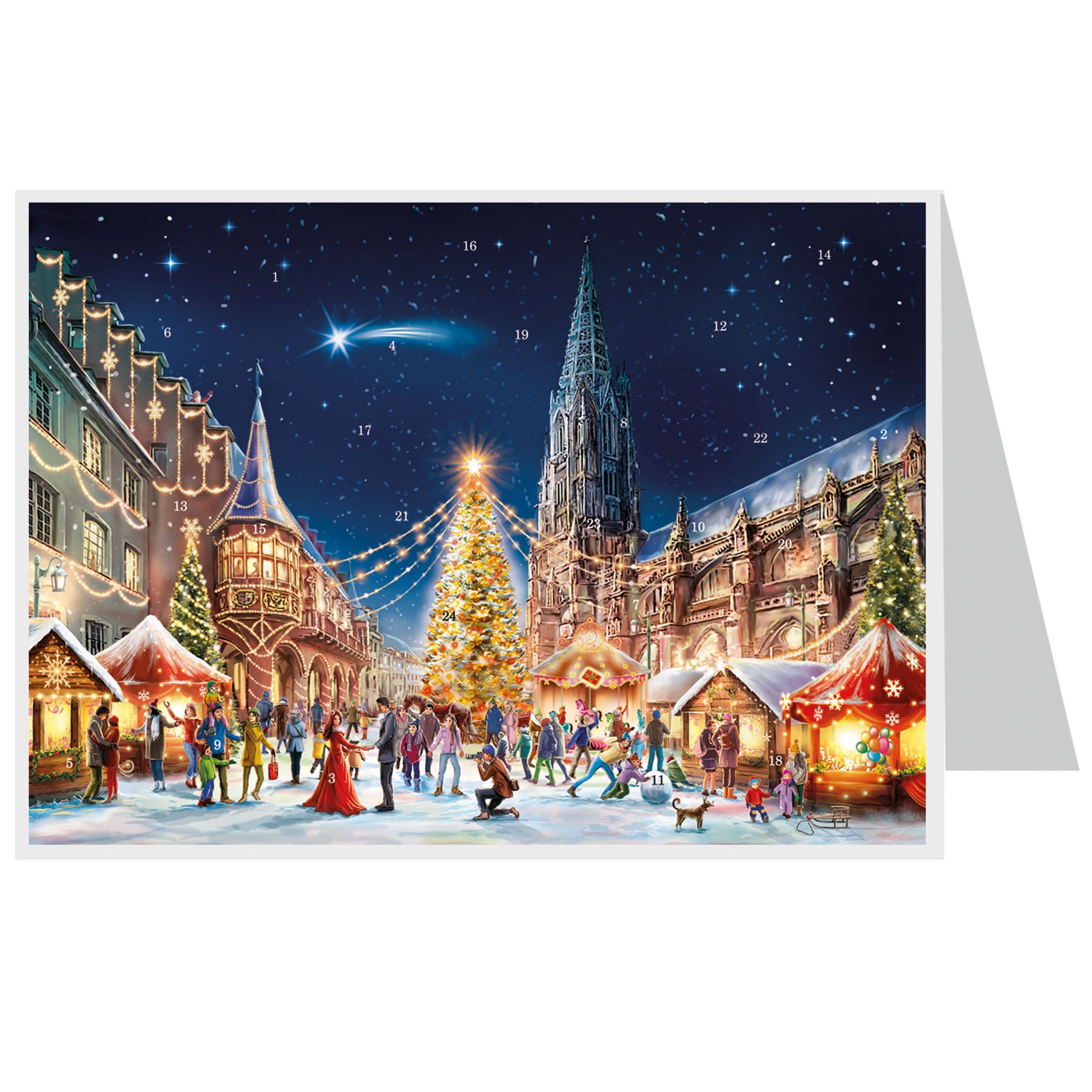 Postkarten-Adventskalender Freiburg Münster