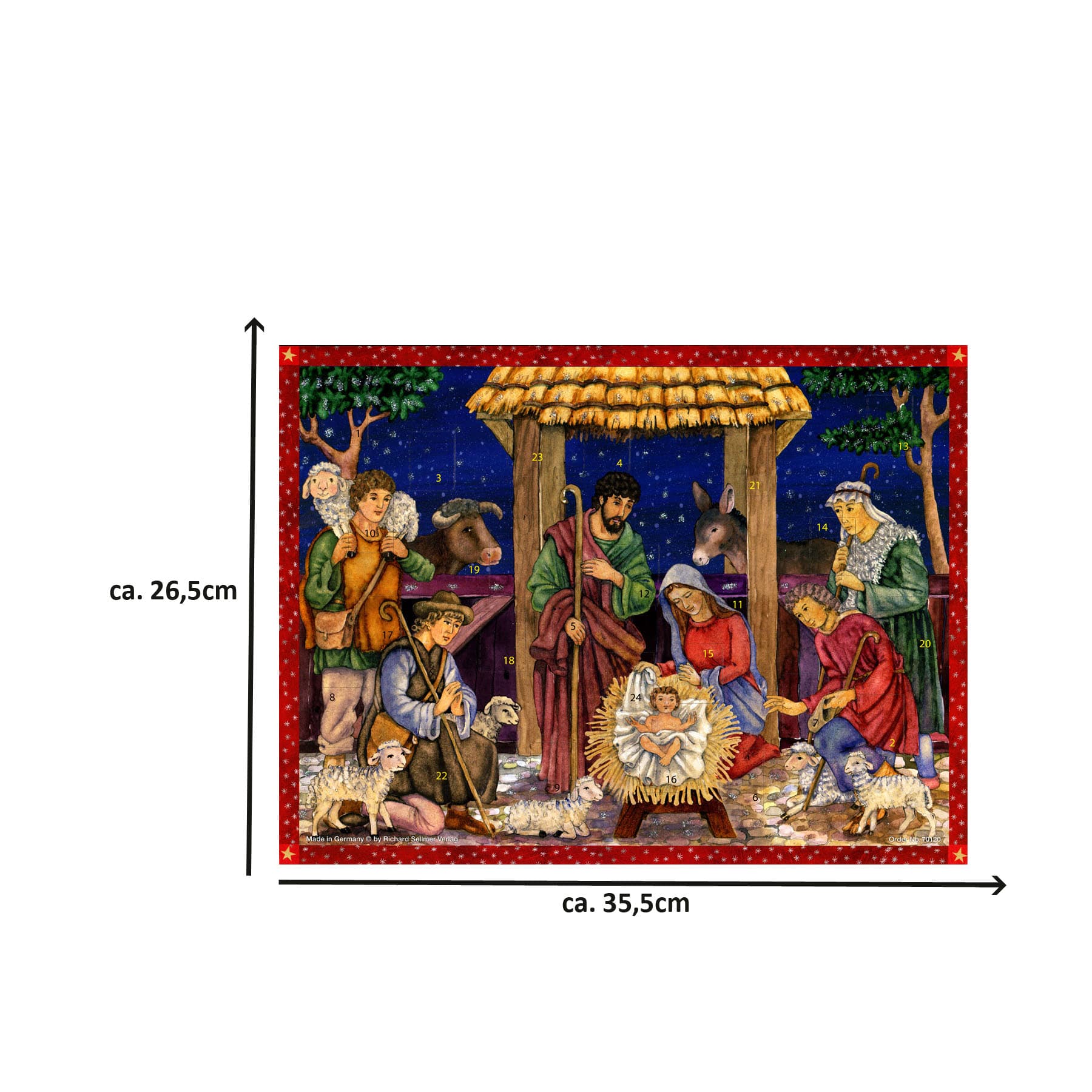 Adventskalender 70120 Größenangabe