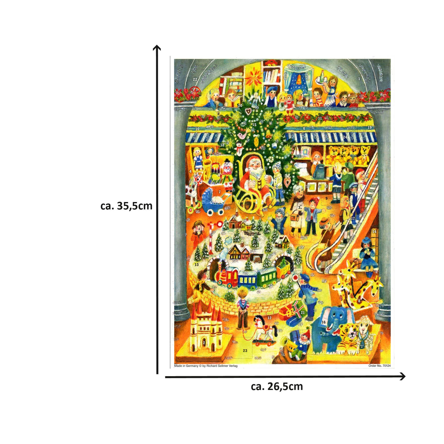 Miniatura Adventskalender 70124 Größenangabe