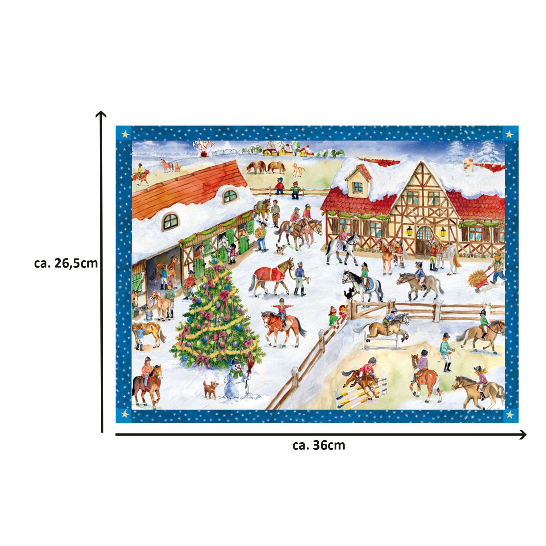 Adventskalender "Weihnachten auf dem Ponnyhof" Größenangabe