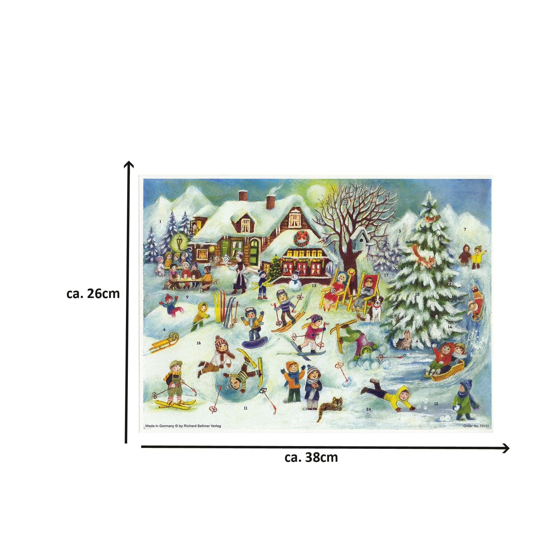 Miniatura Adventskalender 70131 Größenangabe