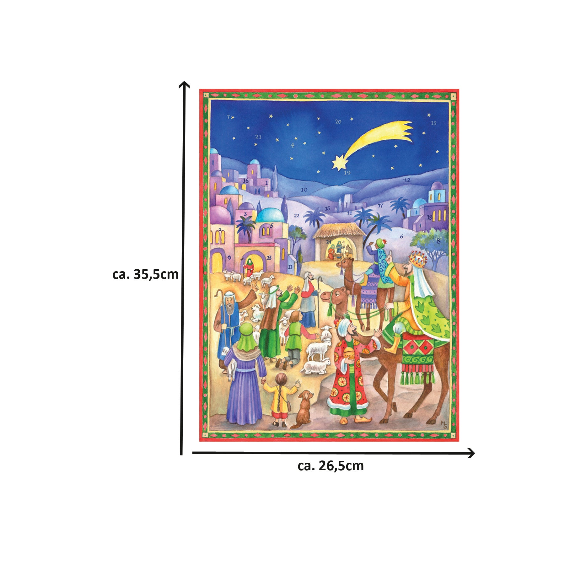Calendrier de l'Avent "Les Trois Rois arrivent à l'étable"
