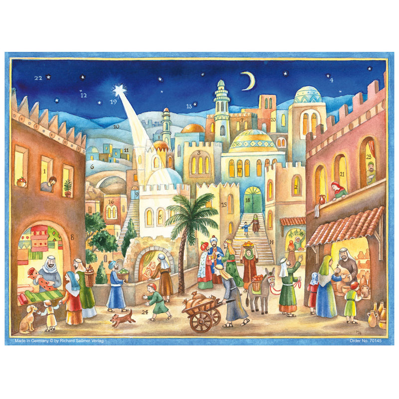 Adventskalender mit dem Motive "Leben in Bethlehem"