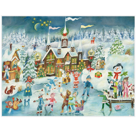 Weihnachtskarte „Buntes Treiben am Stall“ | Sellmer Verlag