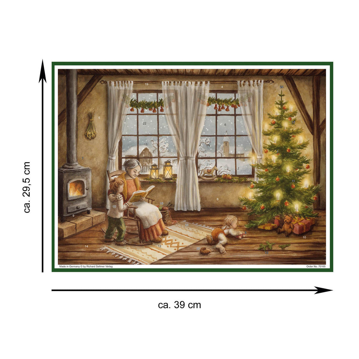 Größenangaben zu Adventskalender Großmutters Stube
