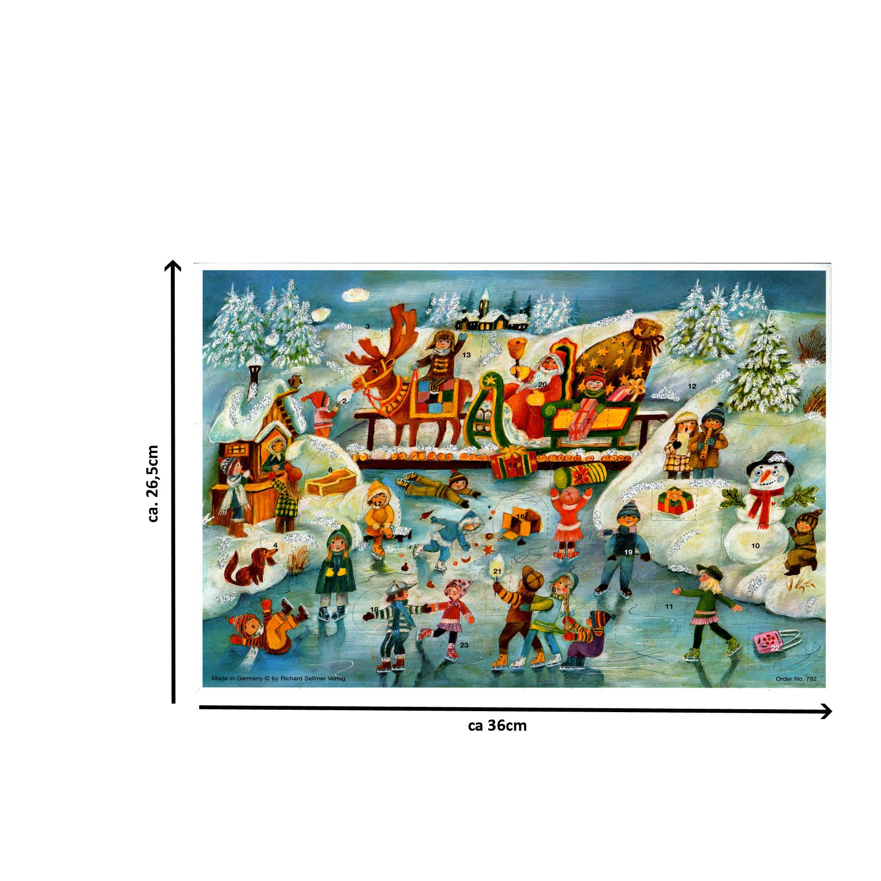 Adventskalender "Spaß beim Eislaufen" - Größenangabe thumbnail