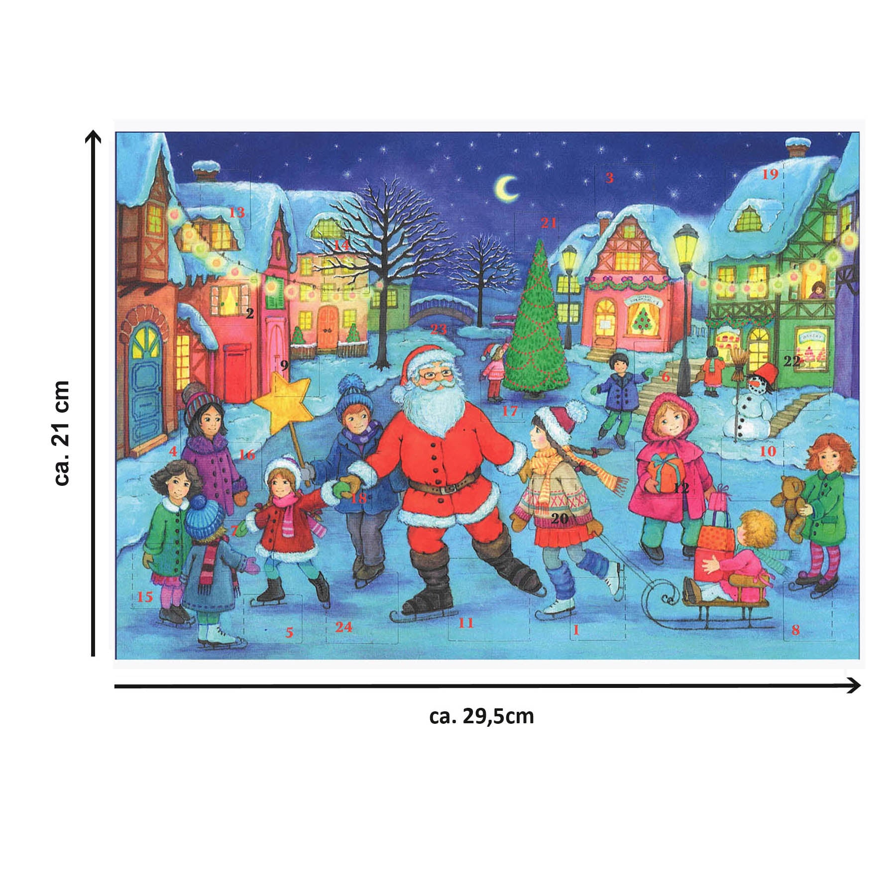 Calendario de Adviento A4 "Patinaje sobre hielo con Papá Noel"