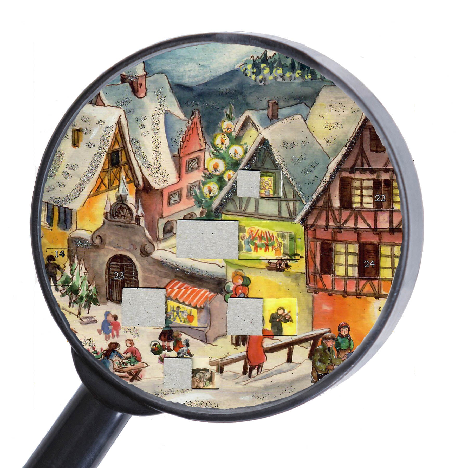 Adventskalender "Verschneites Dorf" - Lupe miniaturansicht