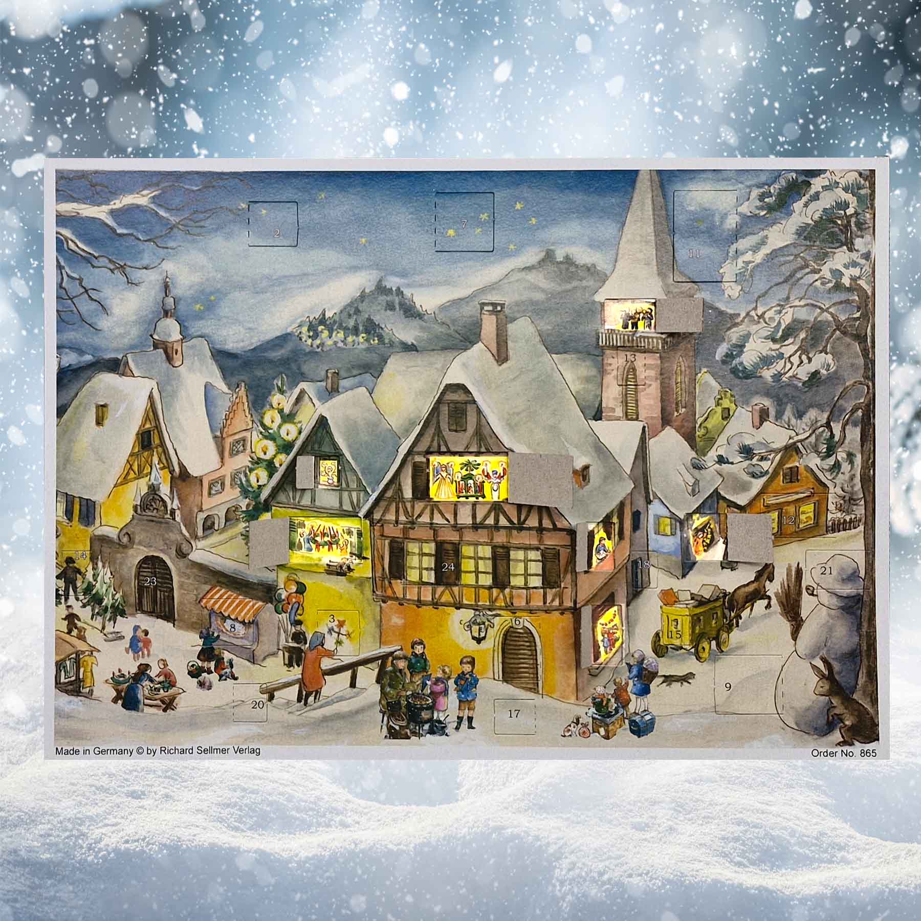 Adventskalender A4 „Verschneites Dorf“