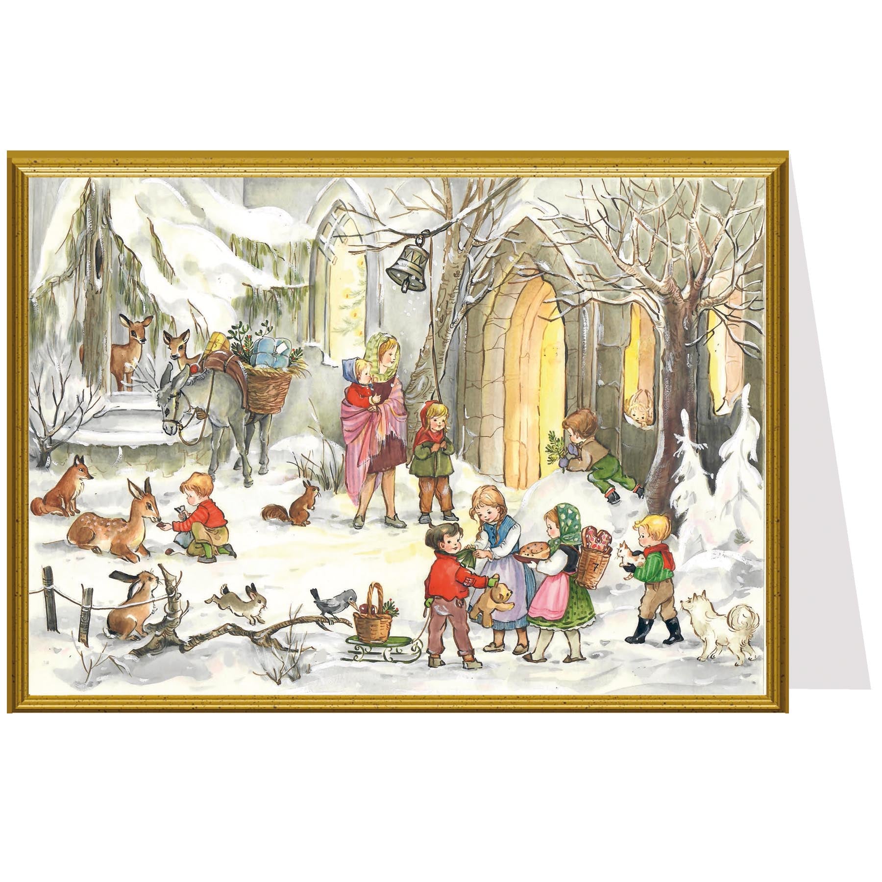 Weihnachtskarte "Wir warten aufs Christkind"