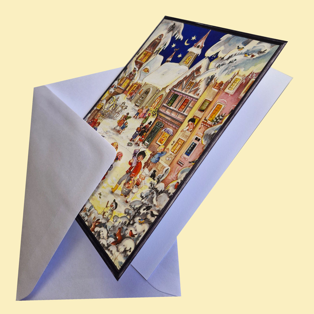 Carte de Noël « Petite ville enneigée »