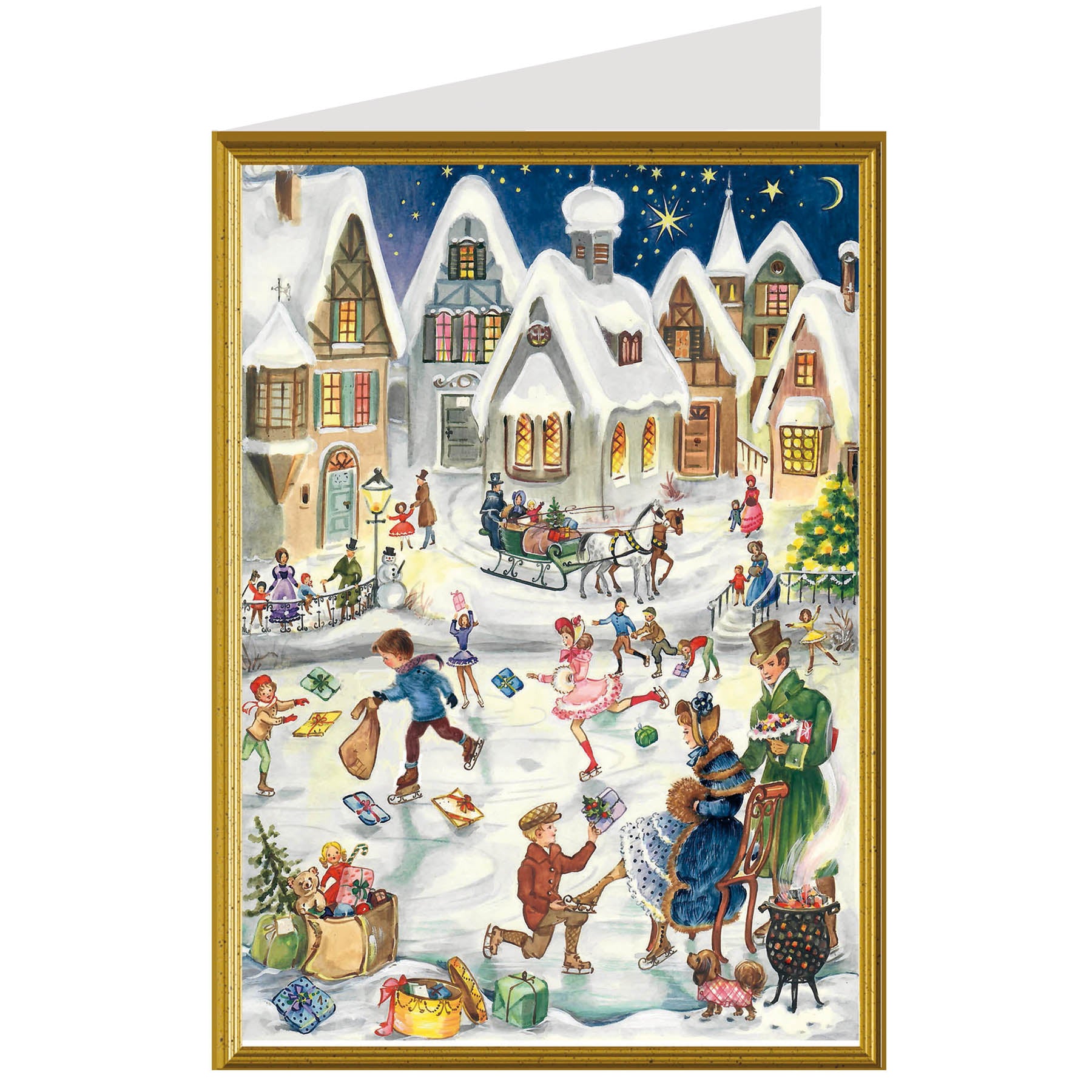 Weihnachtskarte "Eislauffreuden"