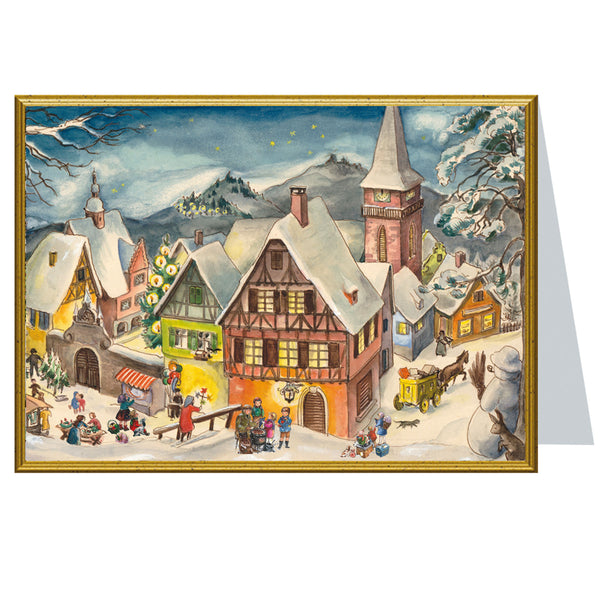 Weihnachtskarte "Verschneites Dorf"