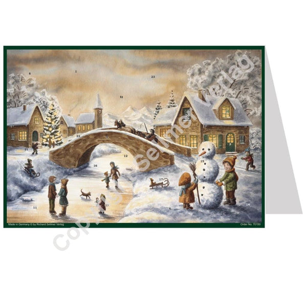 Postkarten-Adventskalender "An der Brücke" - Sellmer Adventskalender