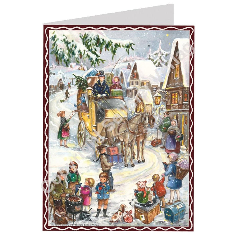 Postkarten-Adventskalender "Hurra die Kutsche kommt" - Sellmer Adventskalender