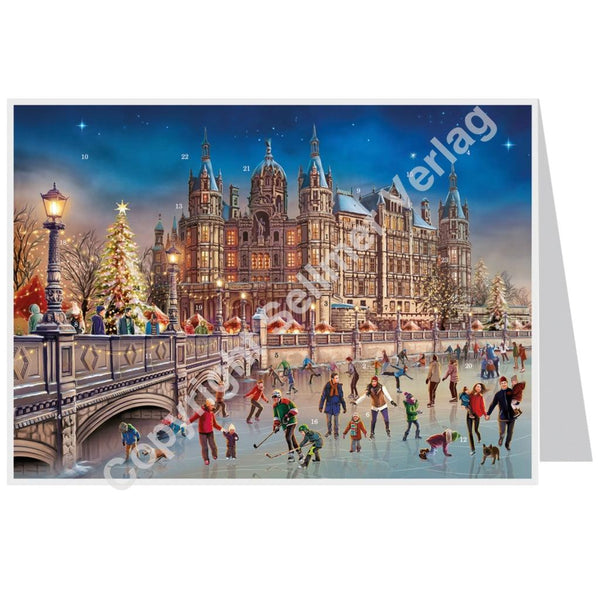Postkarten-Adventskalender "Schweriner Schloß" - Sellmer Adventskalender