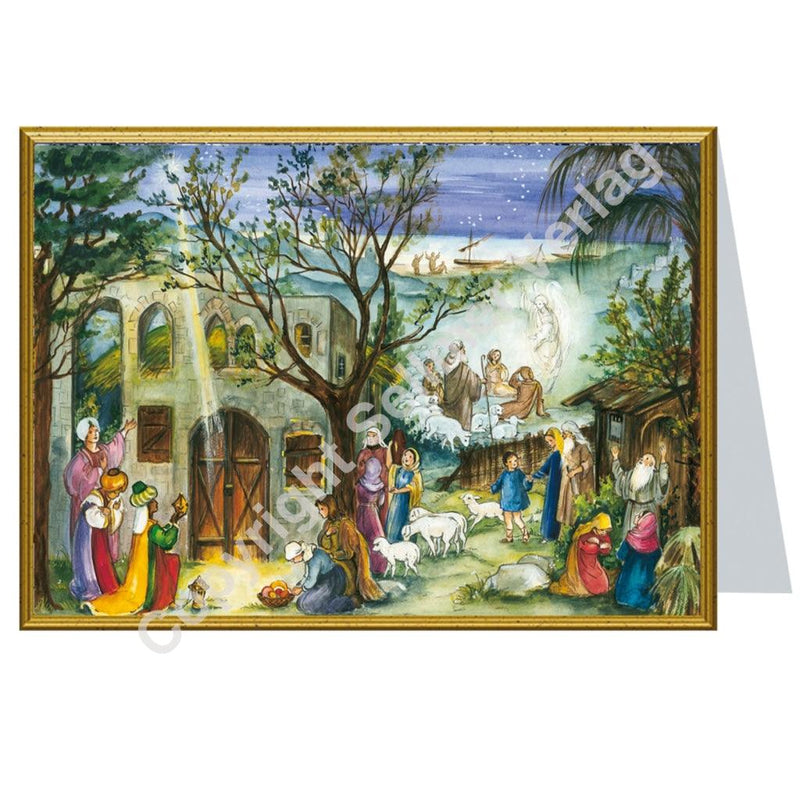 Weihnachtskarte "Stall von Bethlehem" - Sellmer Adventskalender