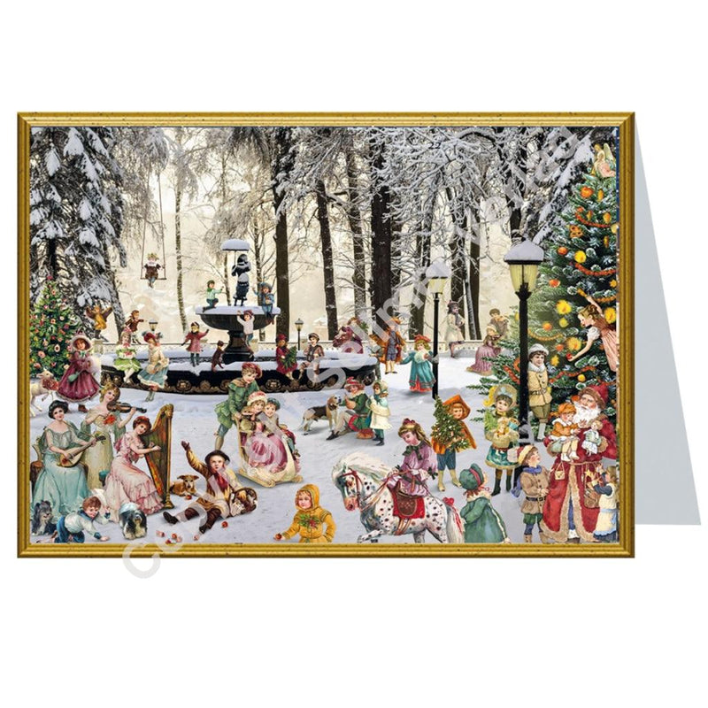 Weihnachtskarte "Verschneiter Brunnen" - Sellmer Adventskalender