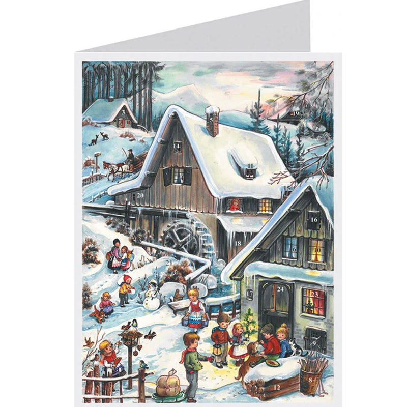 Postkarten-Adventskalender "An der Mühle" - Sellmer Adventskalender