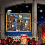 Adventskalender Christmas Shopping am Fenster hängend