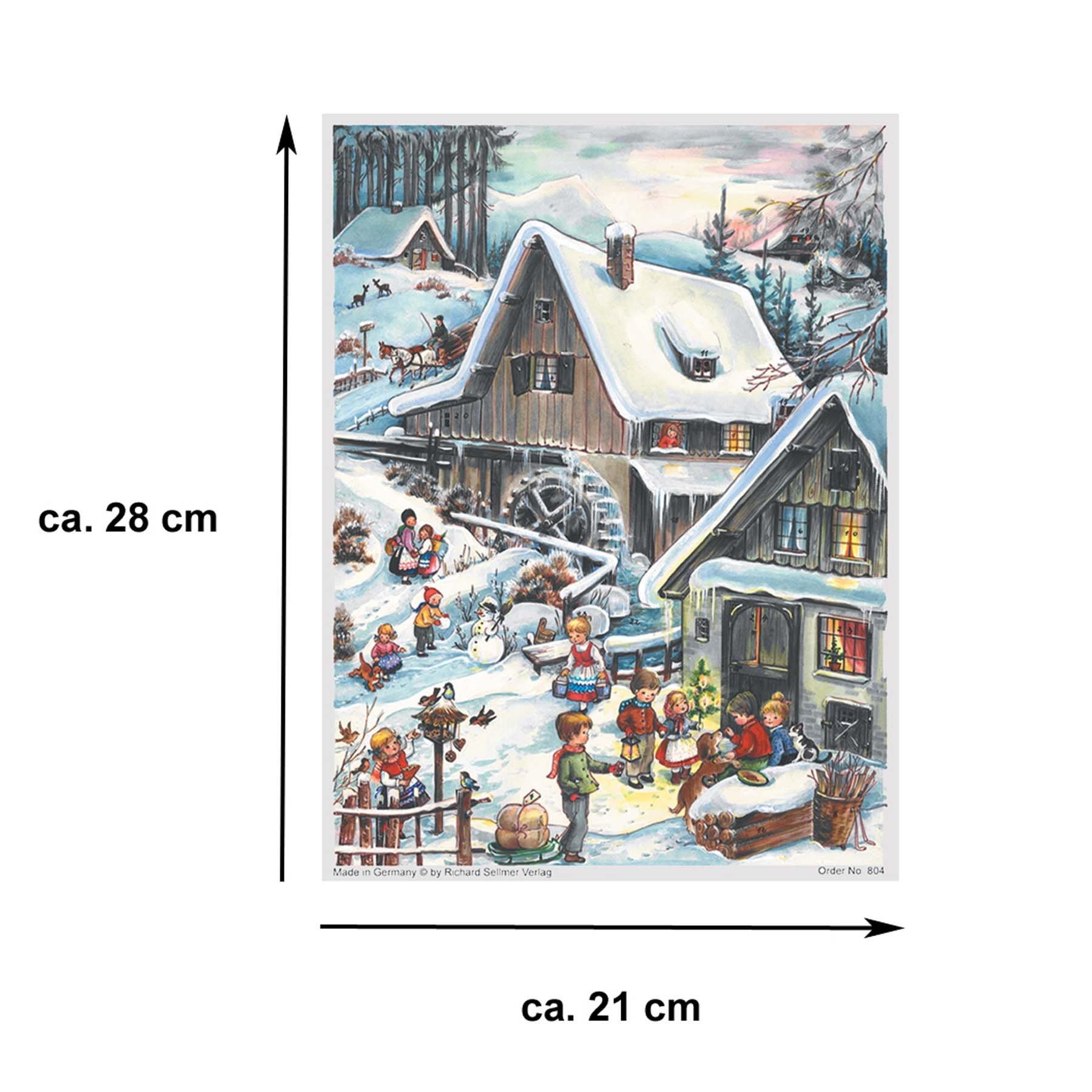 Adventskalender A4 "An der Mühle" - Sellmer Adventskalender thumbnail