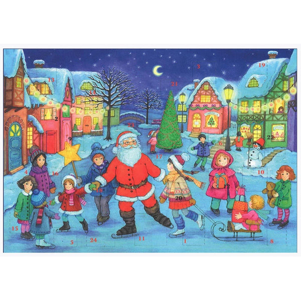 Adventskalender A4 "Schlittschuh laufen mit dem Weihnachtsmann" - Sellmer Adventskalender