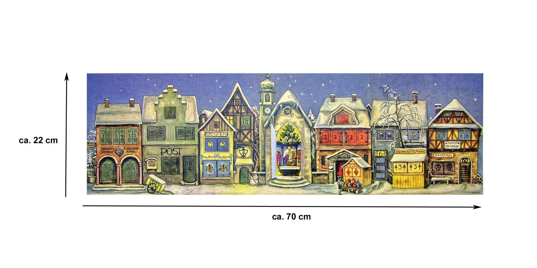 Adventskalender aus Papier "Die kleine Stadt" von 1946 - Sellmer Adventskalender miniaturansicht