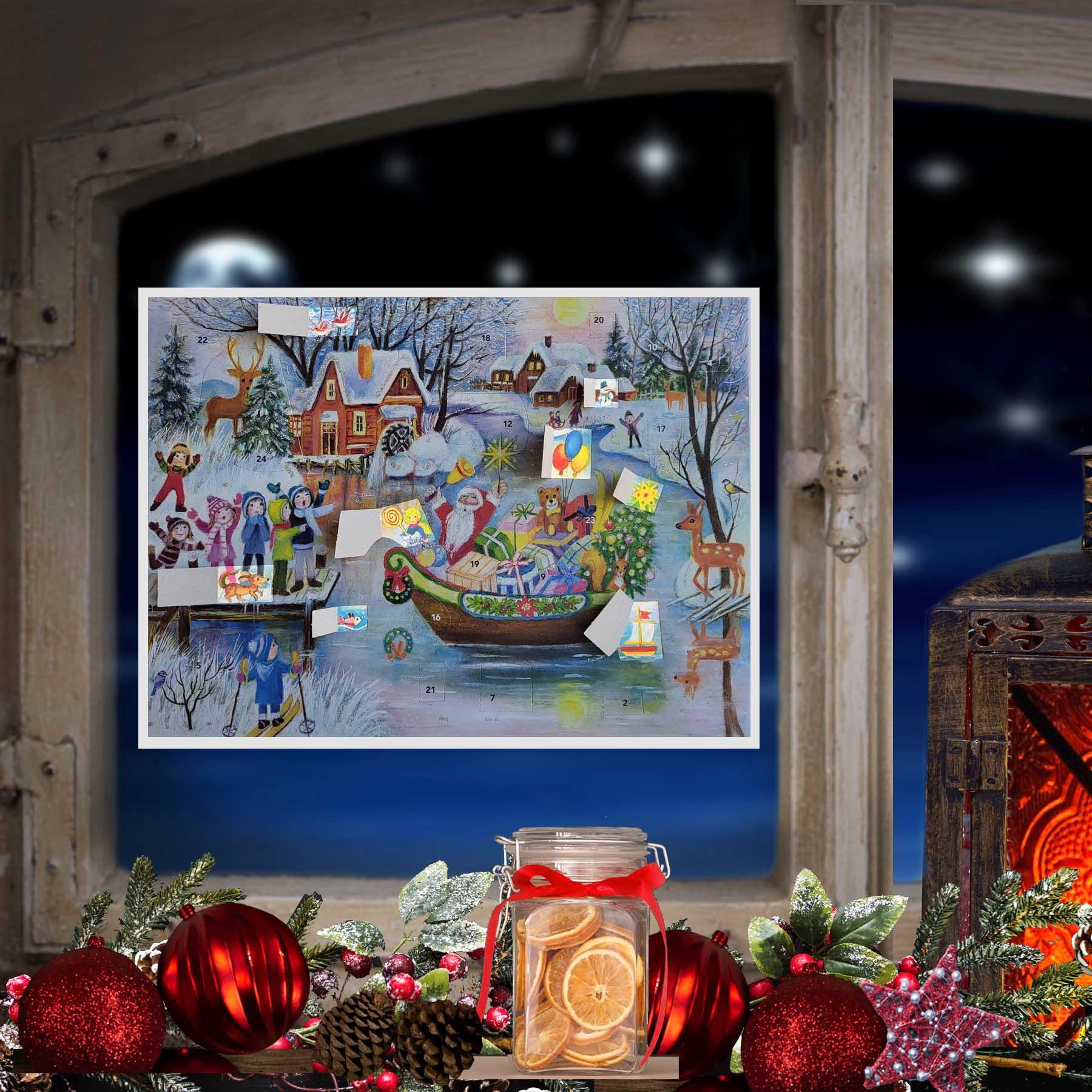 Adventskalender "Weihnachtsmann im Boot" - Sellmer Adventskalender